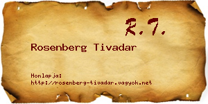 Rosenberg Tivadar névjegykártya